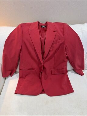 Zara Women’s Medium Red Tailored Blazer with Structured Shoulders